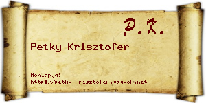 Petky Krisztofer névjegykártya